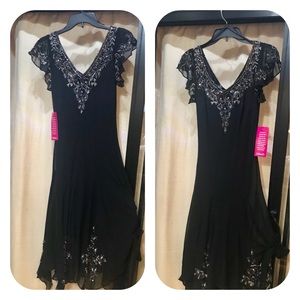 Cap Sleeve Beaded Dress